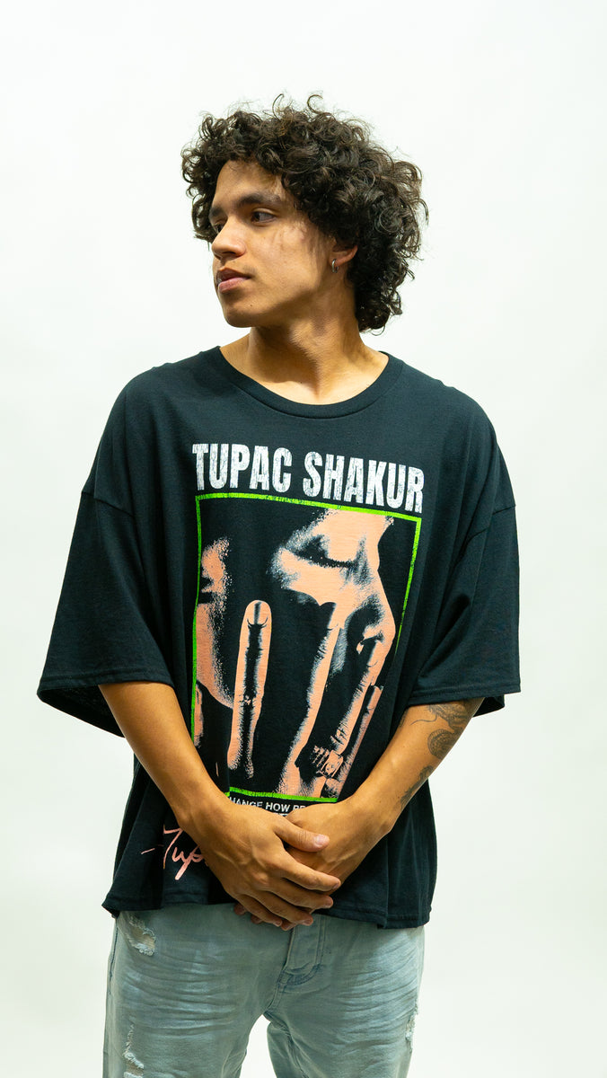Tupac Shakur Cropped Oversized Tee - Black – ZNV STORE