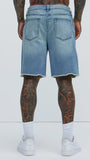 Modern Relaxed Denim Shorts - M Blue