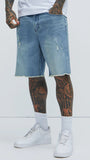 Modern Relaxed Denim Shorts - M Blue