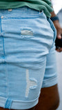 Light Wash Denim Shorts
