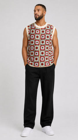 Square Crochet Vest - Multi