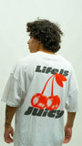 Life Is Juicy Oversized Tee - White