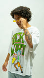 Rick & Morty Cropped Oversized Tee - White