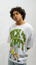 Rick & Morty Cropped Oversized Tee - White