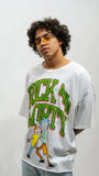 Rick & Morty Cropped Oversized Tee - White