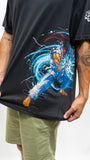 Dragon Flame Graphic Tee - Black