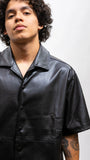 Faux Leather Shirt - Black