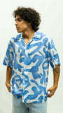 Wave Print Shirt - Blue