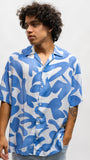 Wave Print Shirt - Blue