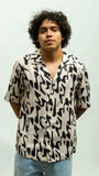 Brushstroke Print Shirt - Cream