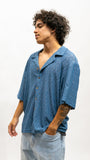 Washed Blue Knitted Shirt