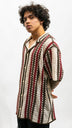 Tribal Stripe Shirt - Burgundy