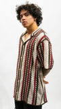 Tribal Stripe Shirt - Burgundy