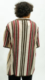 Tribal Stripe Shirt - Burgundy