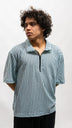 Quarter Zip Stripe Shirt - Sage