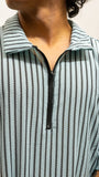 Quarter Zip Stripe Shirt - Sage