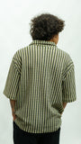 Quarter Zip Stripe Shirt - Olive