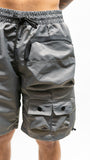 Reflective Cargo Shorts - Grey